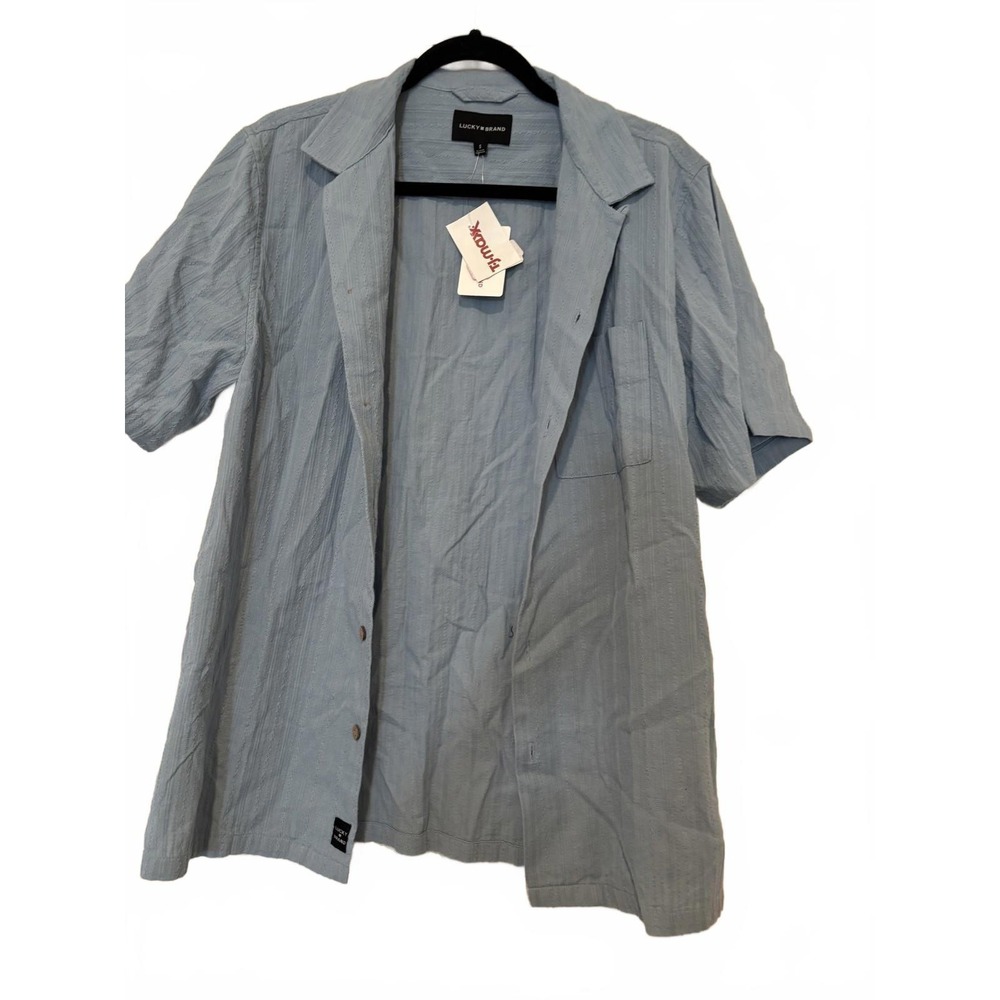 Men's blue Lucky Brand button short sleeve shirt sz S #589